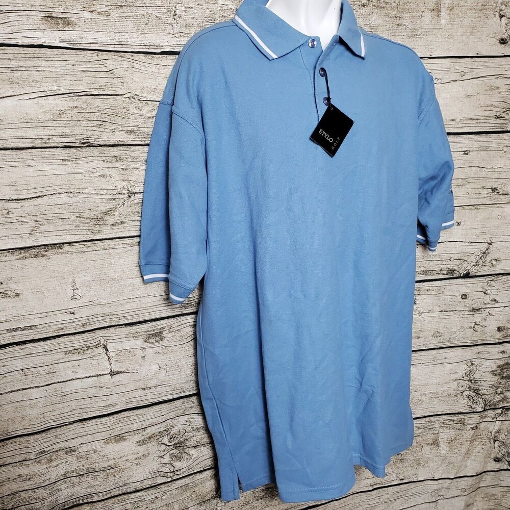 Stylo Golf Super Soft Blue Polo Shirt Size Large